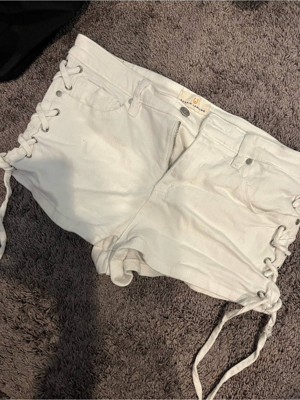 White Lace-Up Women's Denim Shorts